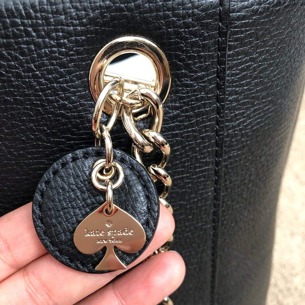 Kate Spade black leather gold chain purse